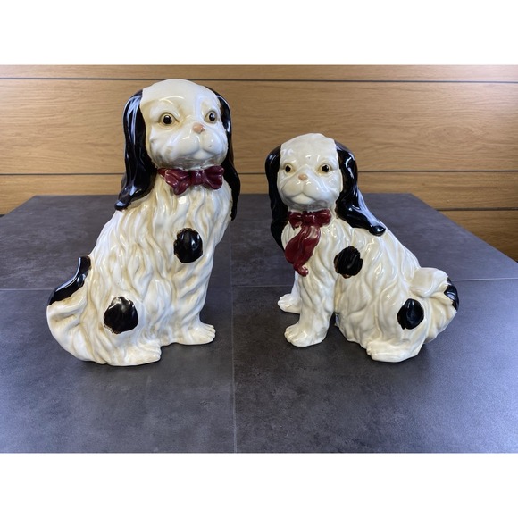Other - VTG Staffordshire Style Pair of King Charles Spaniels Ceramic Dogs
